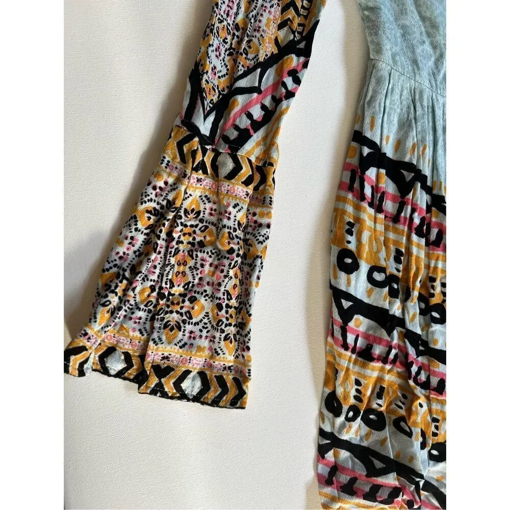 Free People Tegan Border Printed Mini Dress
